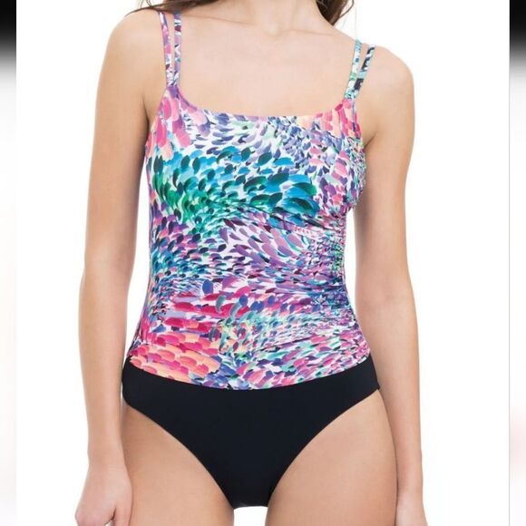 Gottex Ruched Women's Canary Multicolor Convertible One-Piece Swimsuit S… - Picture 10 of 14